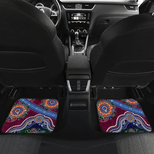 Personalised Broncos NAIDOC Week 2024 Car Mats Australia Aboriginal Dot Painting