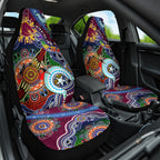 Personalised Broncos NAIDOC Week 2024 Car Seat Cover Australia Aboriginal Dot Painting