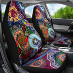 Personalised Broncos NAIDOC Week 2024 Car Seat Cover Australia Aboriginal Dot Painting