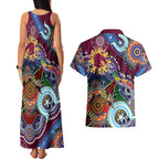 Personalised Broncos NAIDOC Week 2024 Couples Matching Tank Maxi Dress and Hawaiian Shirt Australia Aboriginal Dot Painting