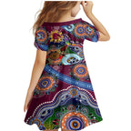 Personalised Broncos NAIDOC Week 2024 Family Matching Mermaid Dress and Hawaiian Shirt Australia Aboriginal Dot Painting