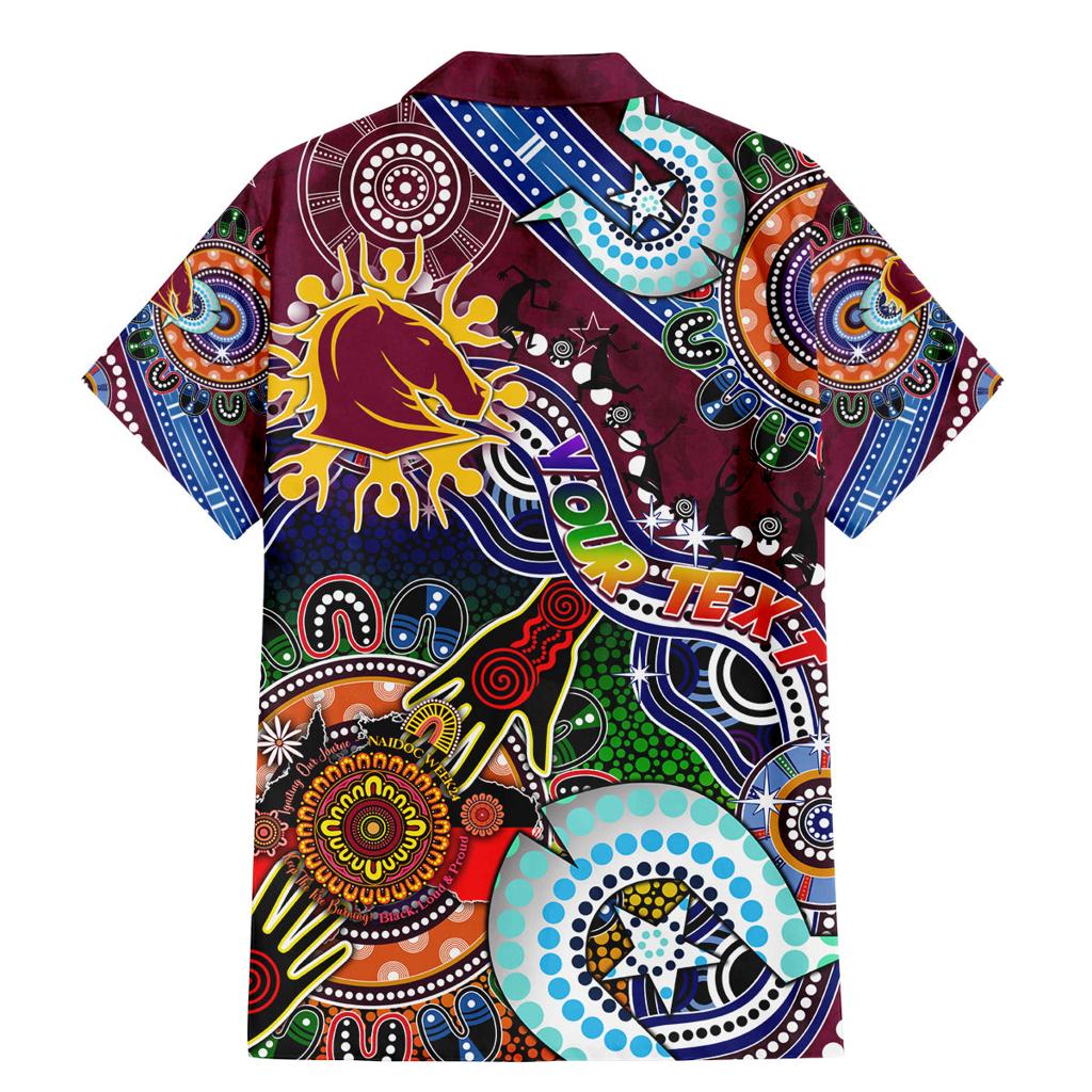 Personalised Broncos NAIDOC Week 2024 Family Matching Mermaid Dress and Hawaiian Shirt Australia Aboriginal Dot Painting