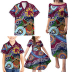 Personalised Broncos NAIDOC Week 2024 Family Matching Puletasi and Hawaiian Shirt Australia Aboriginal Dot Painting