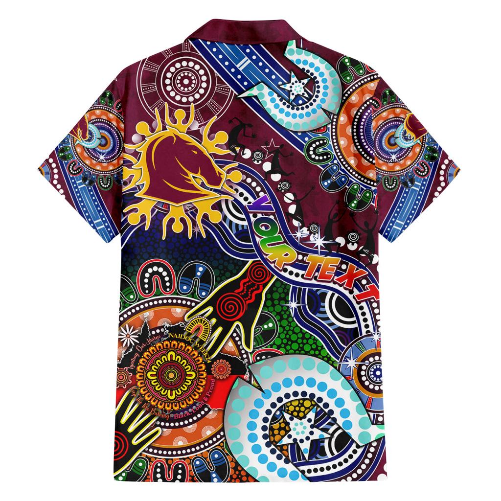 Personalised Broncos NAIDOC Week 2024 Family Matching Puletasi and Hawaiian Shirt Australia Aboriginal Dot Painting