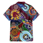 Personalised Broncos NAIDOC Week 2024 Family Matching Puletasi and Hawaiian Shirt Australia Aboriginal Dot Painting