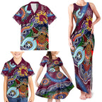 Personalised Broncos NAIDOC Week 2024 Family Matching Tank Maxi Dress and Hawaiian Shirt Australia Aboriginal Dot Painting