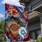 Personalised Broncos NAIDOC Week 2024 Garden Flag Australia Aboriginal Dot Painting