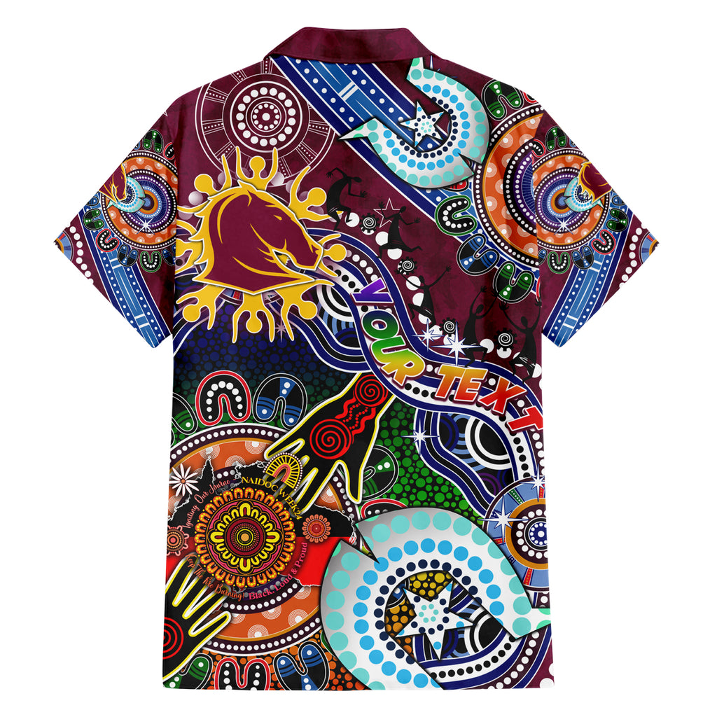 Personalised Broncos NAIDOC Week 2024 Hawaiian Shirt Australia Aboriginal Dot Painting