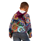 Personalised Broncos NAIDOC Week 2024 Kid Hoodie Australia Aboriginal Dot Painting