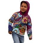 Personalised Broncos NAIDOC Week 2024 Kid Hoodie Australia Aboriginal Dot Painting