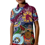 Personalised Broncos NAIDOC Week 2024 Kid Polo Shirt Australia Aboriginal Dot Painting