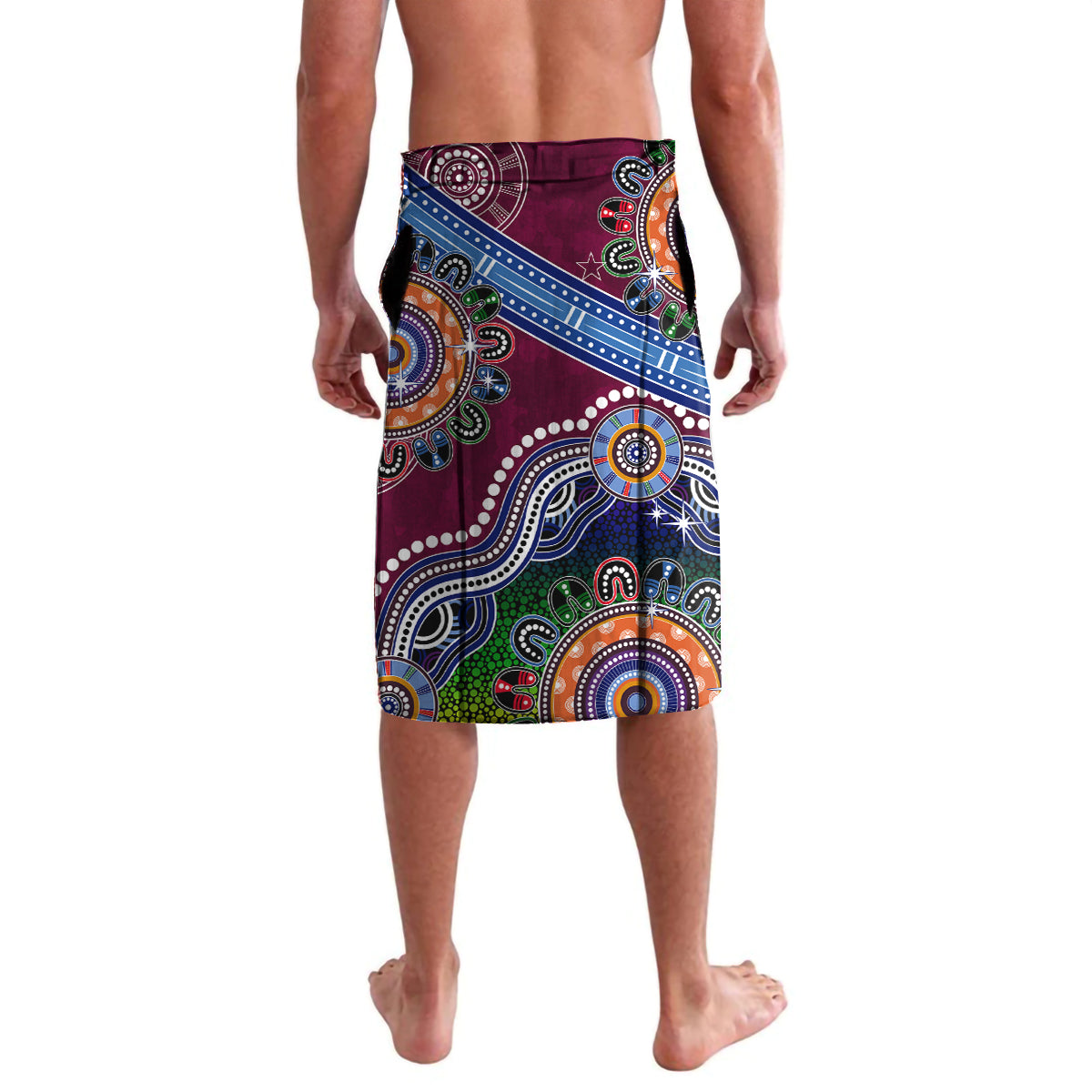 Personalised Broncos NAIDOC Week 2024 Lavalava Australia Aboriginal Dot Painting