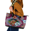 Personalised Broncos NAIDOC Week 2024 Leather Tote Bag Australia Aboriginal Dot Painting