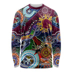 Personalised Broncos NAIDOC Week 2024 Long Sleeve Shirt Australia Aboriginal Dot Painting