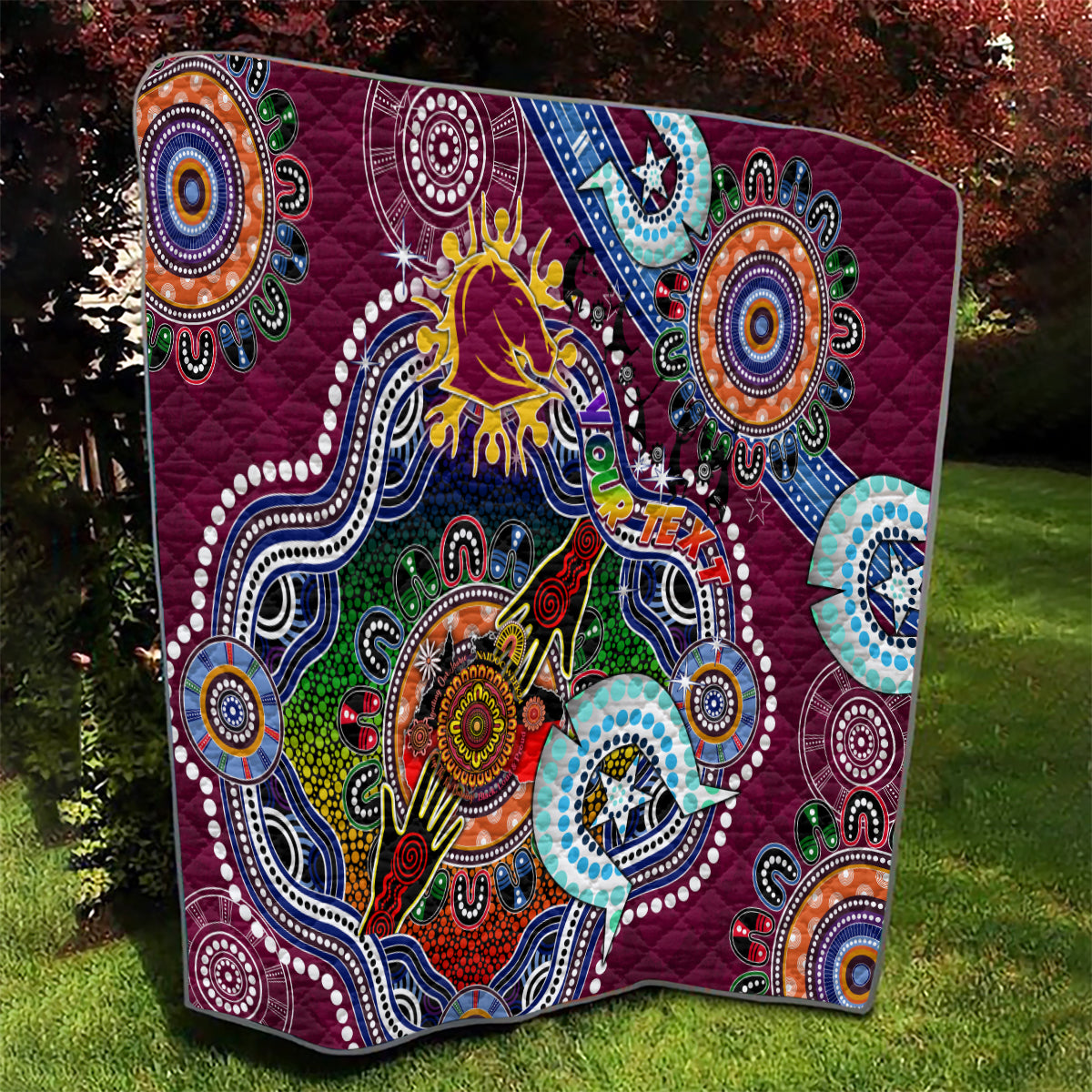 Personalised Broncos NAIDOC Week 2024 Quilt Australia Aboriginal Dot Painting