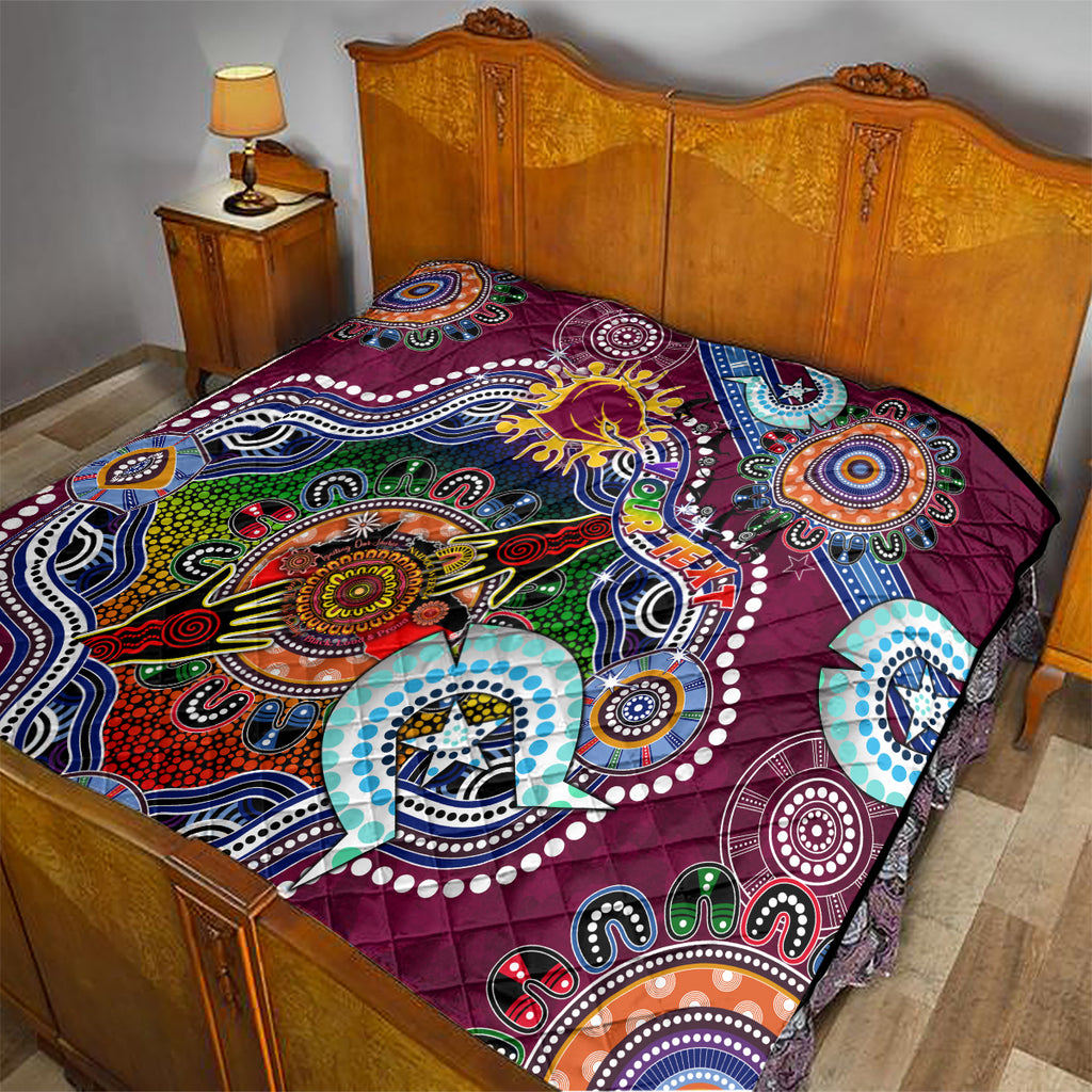 Personalised Broncos NAIDOC Week 2024 Quilt Australia Aboriginal Dot Painting