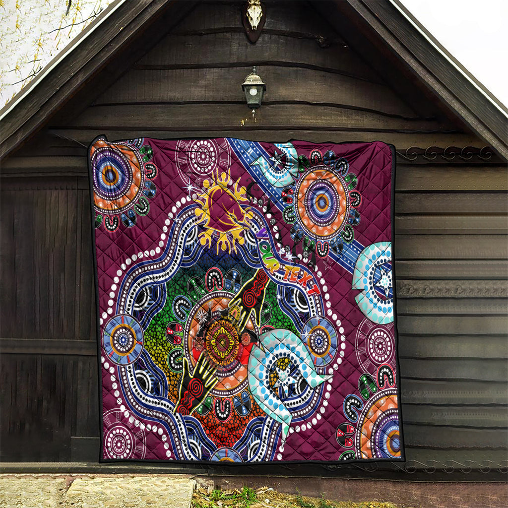 Personalised Broncos NAIDOC Week 2024 Quilt Australia Aboriginal Dot Painting