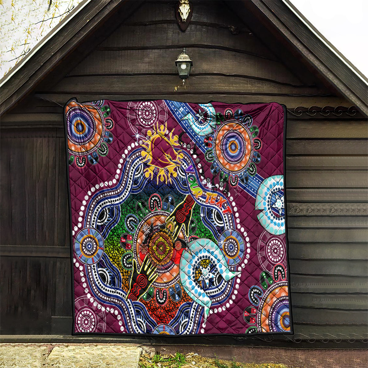 Personalised Broncos NAIDOC Week 2024 Quilt Australia Aboriginal Dot Painting