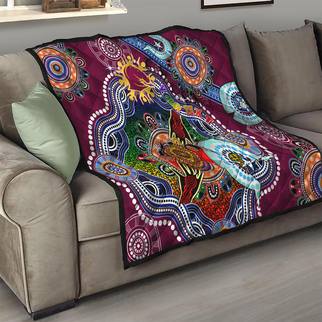 Personalised Broncos NAIDOC Week 2024 Quilt Australia Aboriginal Dot Painting