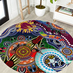 Personalised Broncos NAIDOC Week 2024 Round Carpet Australia Aboriginal Dot Painting