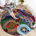 Personalised Broncos NAIDOC Week 2024 Round Carpet Australia Aboriginal Dot Painting
