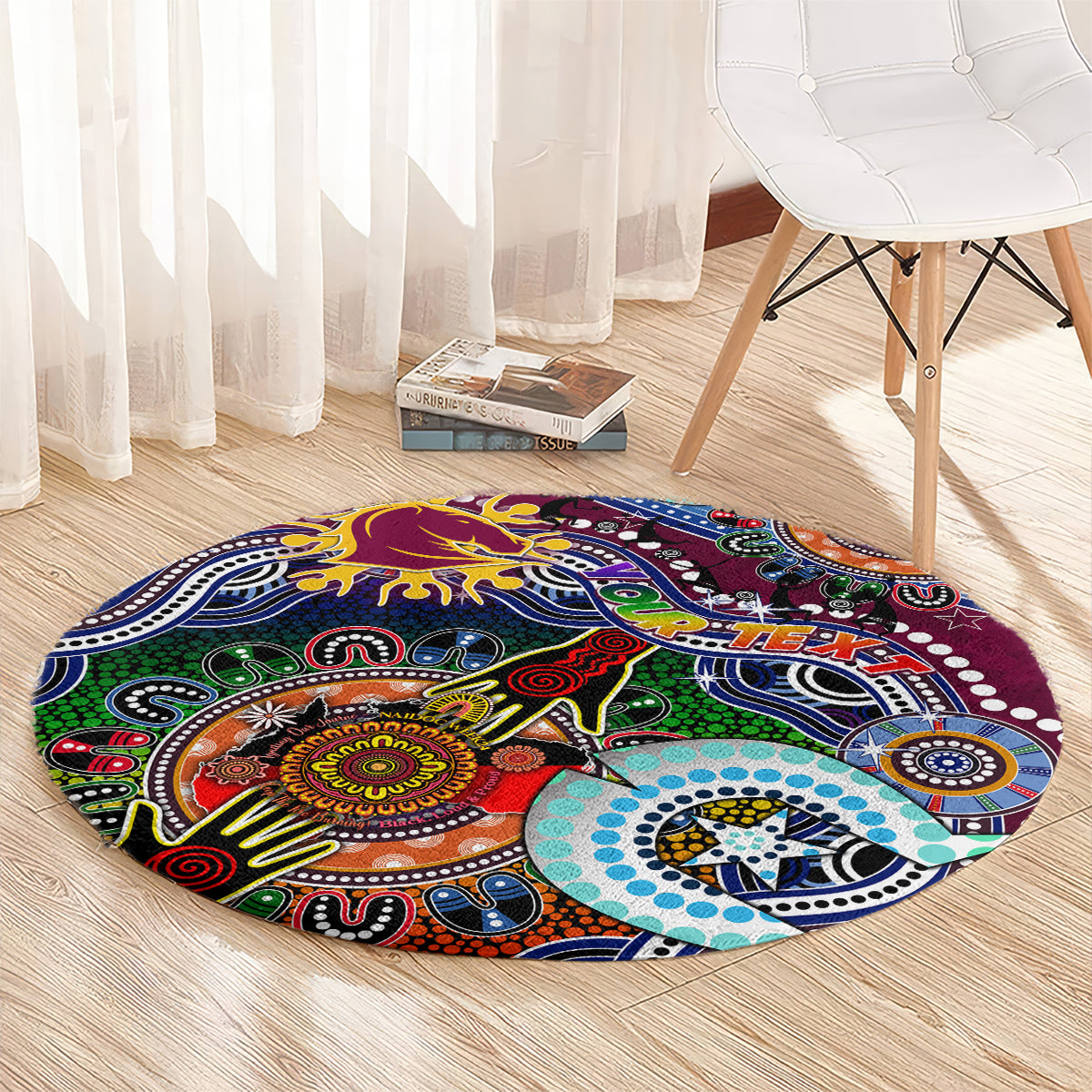 Personalised Broncos NAIDOC Week 2024 Round Carpet Australia Aboriginal Dot Painting