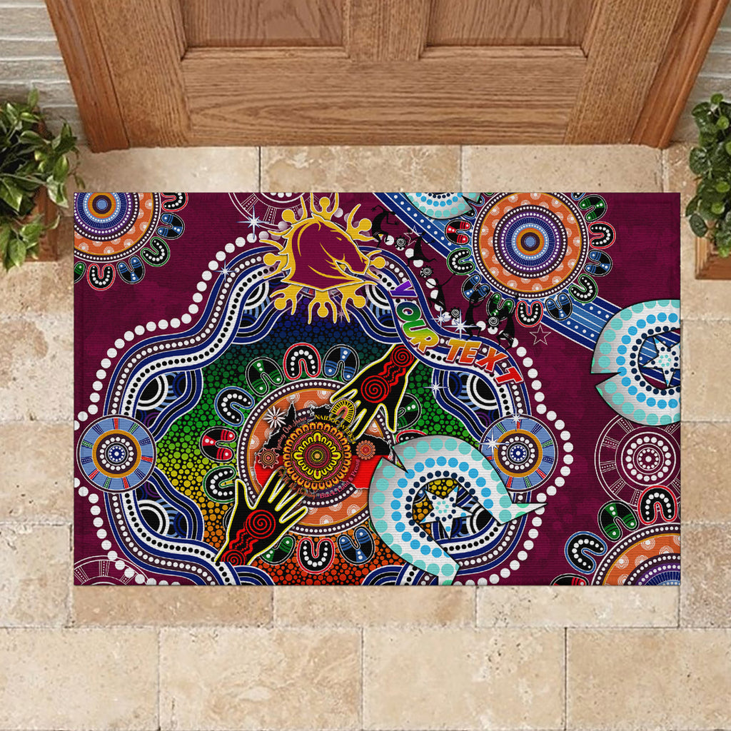 Personalised Broncos NAIDOC Week 2024 Rubber Doormat Australia Aboriginal Dot Painting