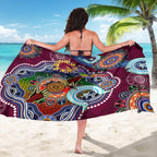 Personalised Broncos NAIDOC Week 2024 Sarong Australia Aboriginal Dot Painting