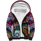 Personalised Broncos NAIDOC Week 2024 Sherpa Hoodie Australia Aboriginal Dot Painting