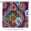 Personalised Broncos NAIDOC Week 2024 Shower Curtain Australia Aboriginal Dot Painting
