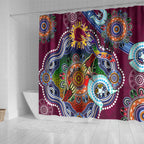 Personalised Broncos NAIDOC Week 2024 Shower Curtain Australia Aboriginal Dot Painting