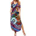Personalised Broncos NAIDOC Week 2024 Summer Maxi Dress Australia Aboriginal Dot Painting