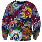 Personalised Broncos NAIDOC Week 2024 Sweatshirt Australia Aboriginal Dot Painting