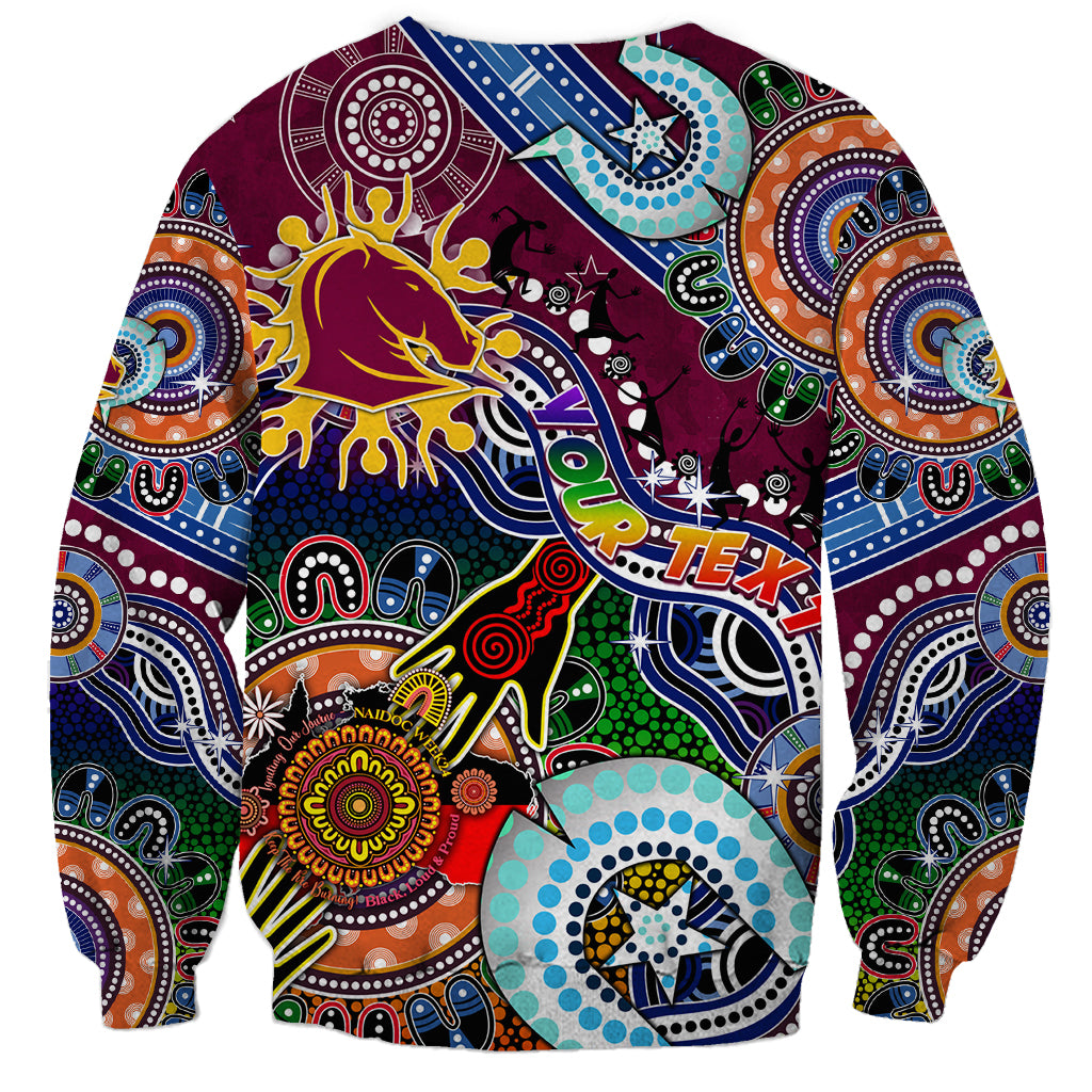 Personalised Broncos NAIDOC Week 2024 Sweatshirt Australia Aboriginal Dot Painting