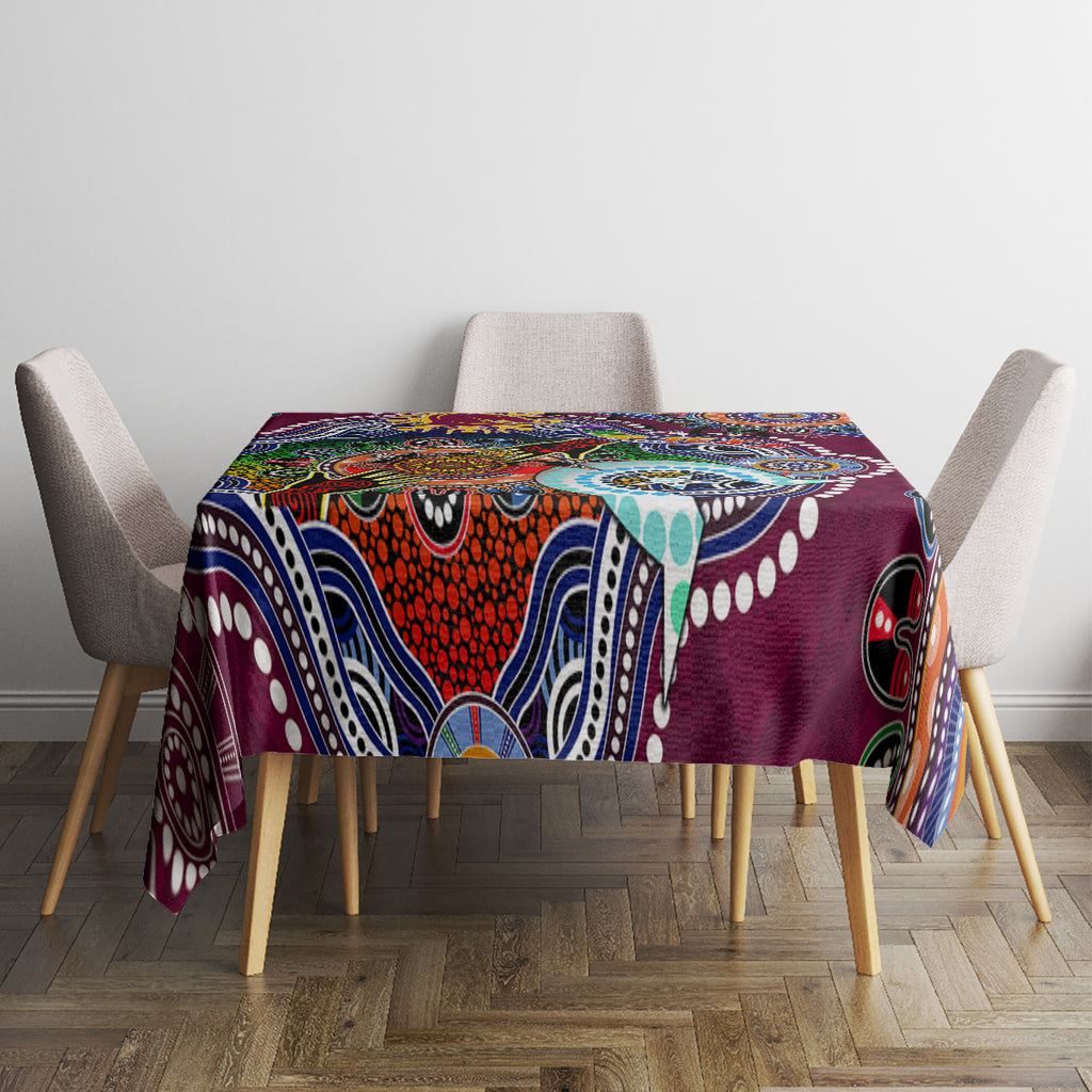 Personalised Broncos NAIDOC Week 2024 Tablecloth Australia Aboriginal Dot Painting