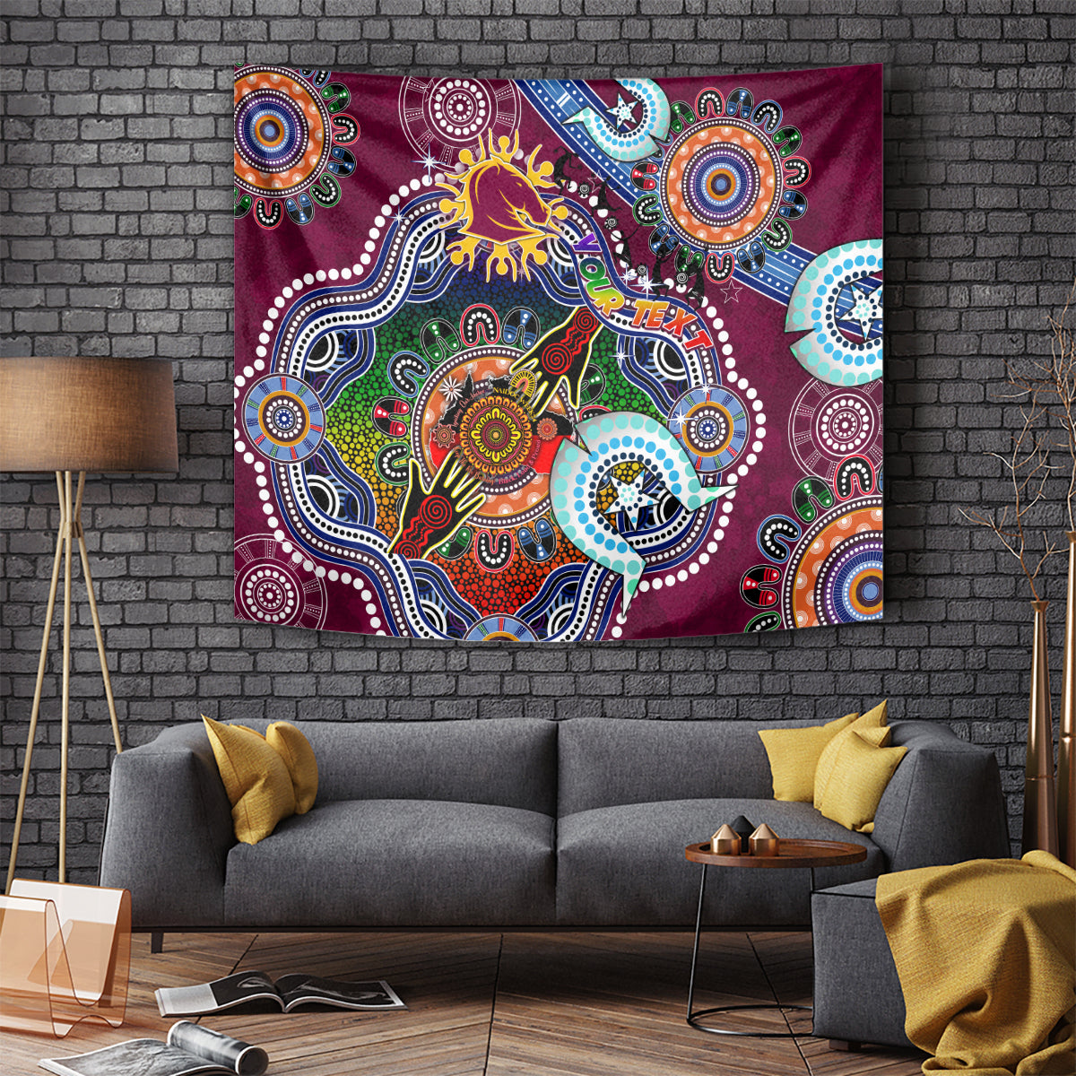 Personalised Broncos NAIDOC Week 2024 Tapestry Australia Aboriginal Dot Painting