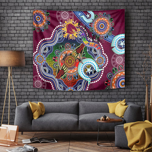 Personalised Broncos NAIDOC Week 2024 Tapestry Australia Aboriginal Dot Painting