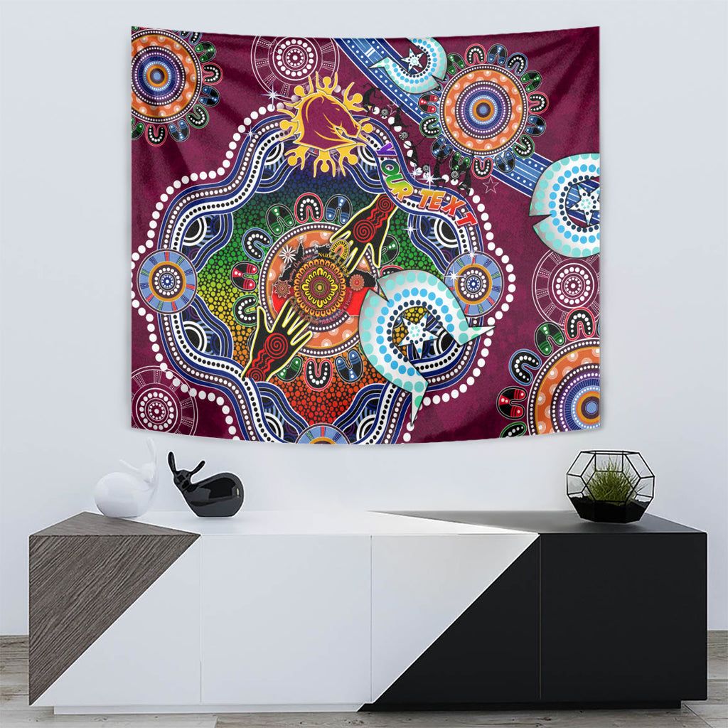 Personalised Broncos NAIDOC Week 2024 Tapestry Australia Aboriginal Dot Painting