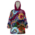 Personalised Broncos NAIDOC Week 2024 Wearable Blanket Hoodie Australia Aboriginal Dot Painting