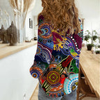 Personalised Broncos NAIDOC Week 2024 Women Casual Shirt Australia Aboriginal Dot Painting