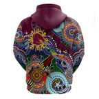 Personalised Broncos NAIDOC Week 2024 Zip Hoodie Australia Aboriginal Dot Painting