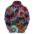 Personalised Broncos NAIDOC Week 2024 Zip Hoodie Australia Aboriginal Dot Painting