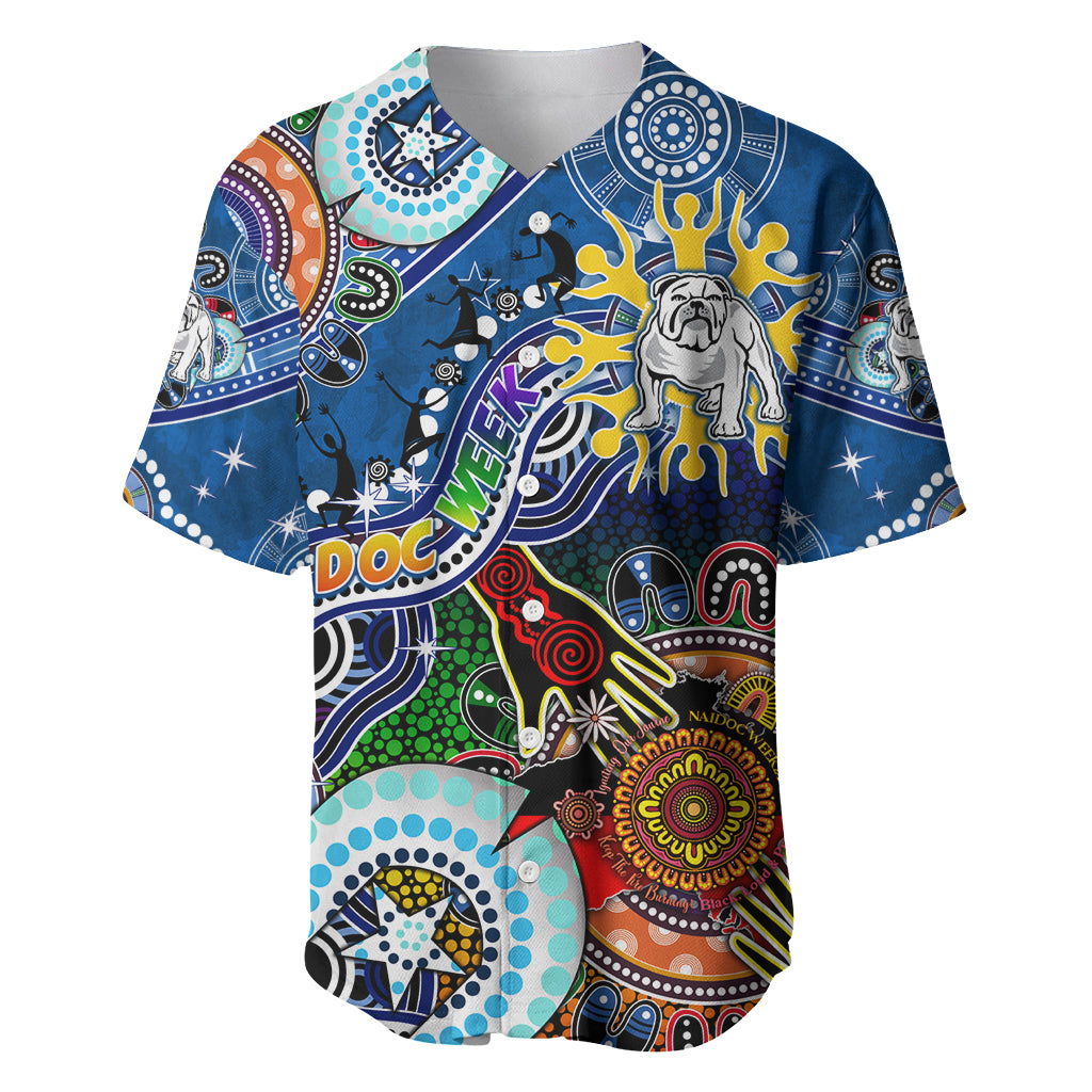 Personalised Bulldogs NAIDOC Week 2024 Baseball Jersey Australia Aboriginal Dot Painting