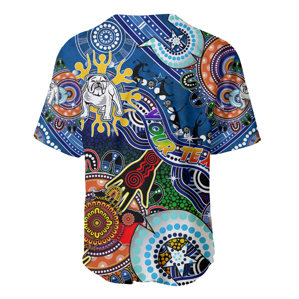 Personalised Bulldogs NAIDOC Week 2024 Baseball Jersey Australia Aboriginal Dot Painting