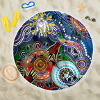 Personalised Bulldogs NAIDOC Week 2024 Beach Blanket Australia Aboriginal Dot Painting