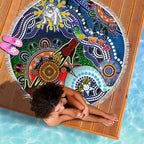 Personalised Bulldogs NAIDOC Week 2024 Beach Blanket Australia Aboriginal Dot Painting