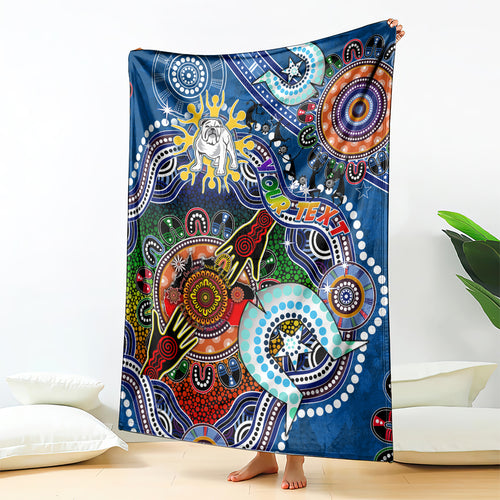 Personalised Bulldogs NAIDOC Week 2024 Blanket Australia Aboriginal Dot Painting