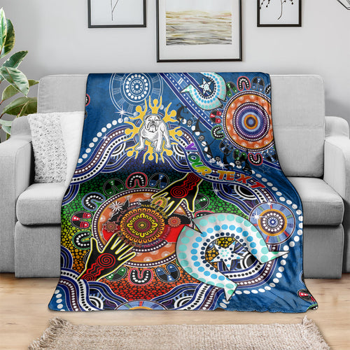 Personalised Bulldogs NAIDOC Week 2024 Blanket Australia Aboriginal Dot Painting