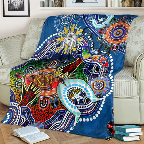 Personalised Bulldogs NAIDOC Week 2024 Blanket Australia Aboriginal Dot Painting