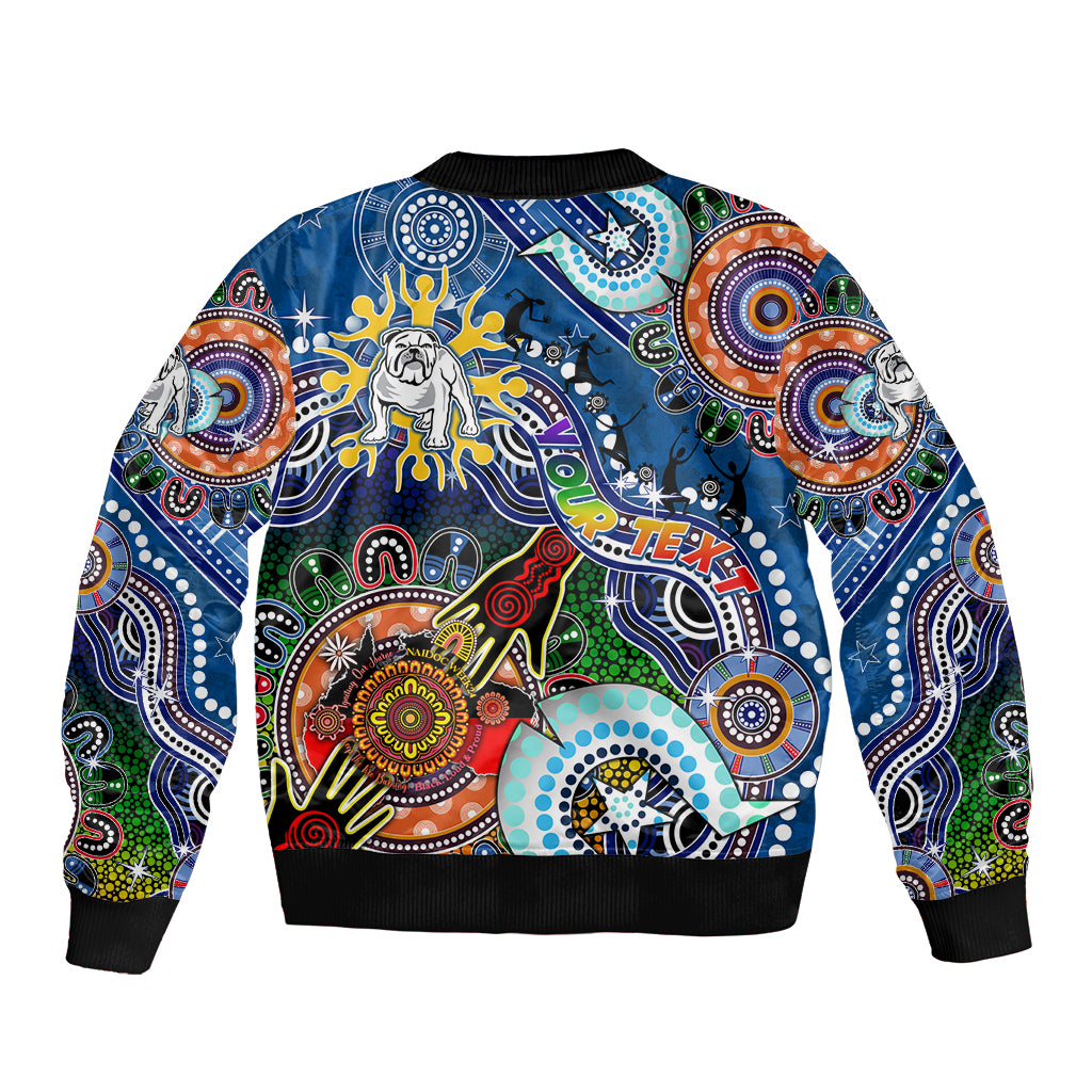 Personalised Bulldogs NAIDOC Week 2024 Bomber Jacket Australia Aboriginal Dot Painting